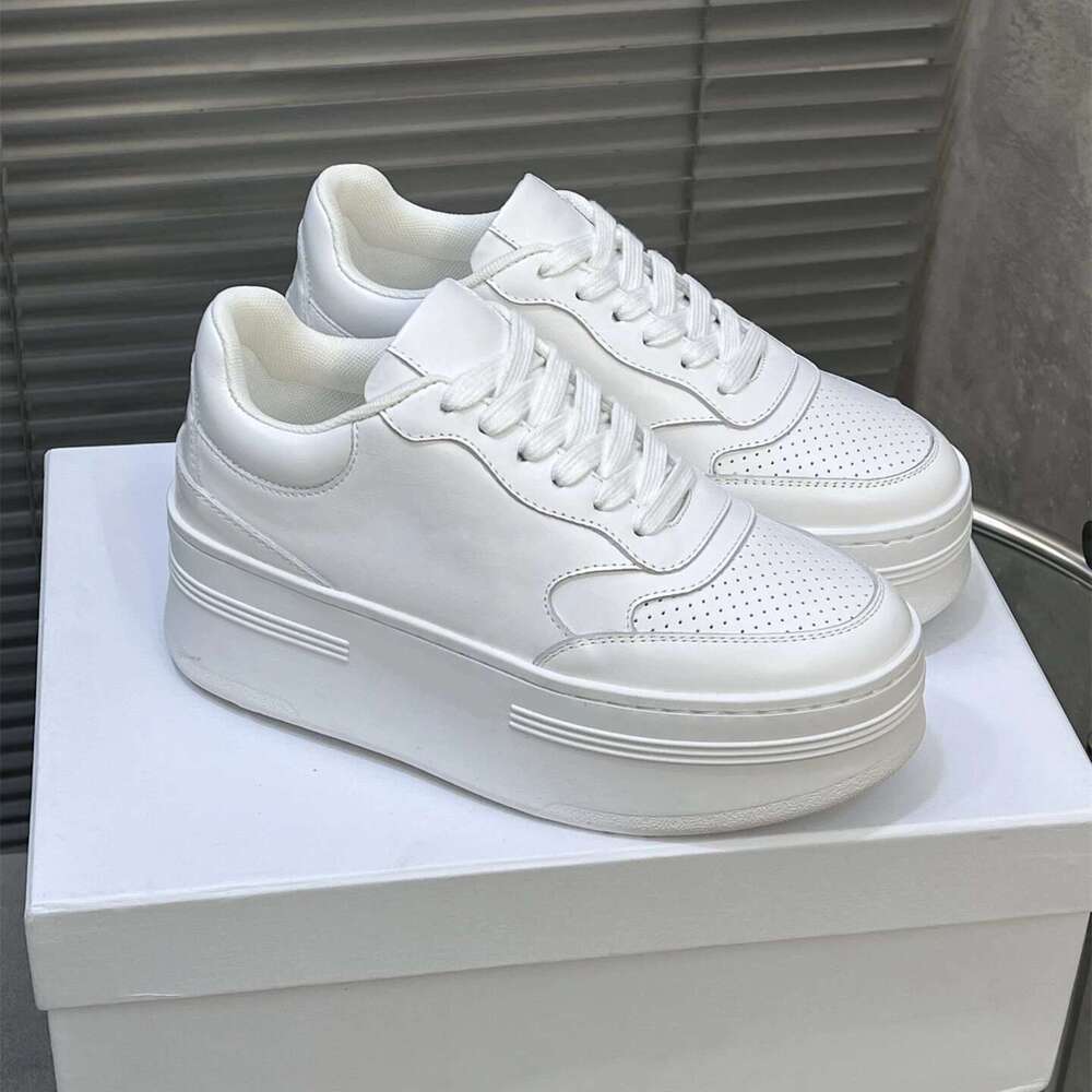 Women Genuine Leather Sneakers Flat Platform Sports Leisure Flats Round Toes Lace Up Designer Shoes Zapatillas De Mujer