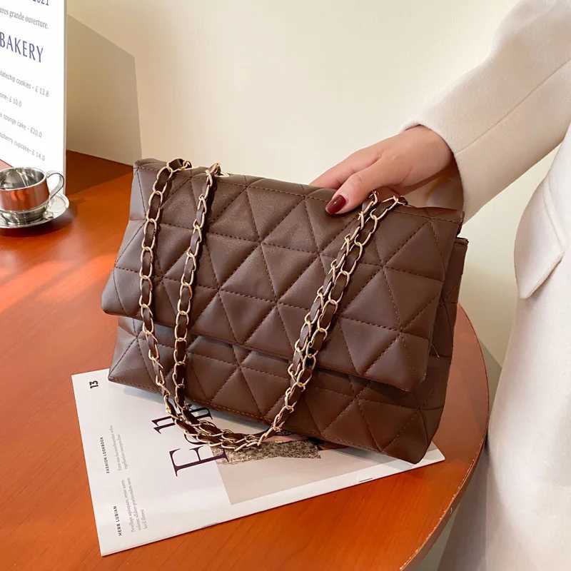 Embroidery Plaid Flap Shoulder Bag Casual Chain Strap Crossbody Bags For Women Commuting Daily Used Z250512