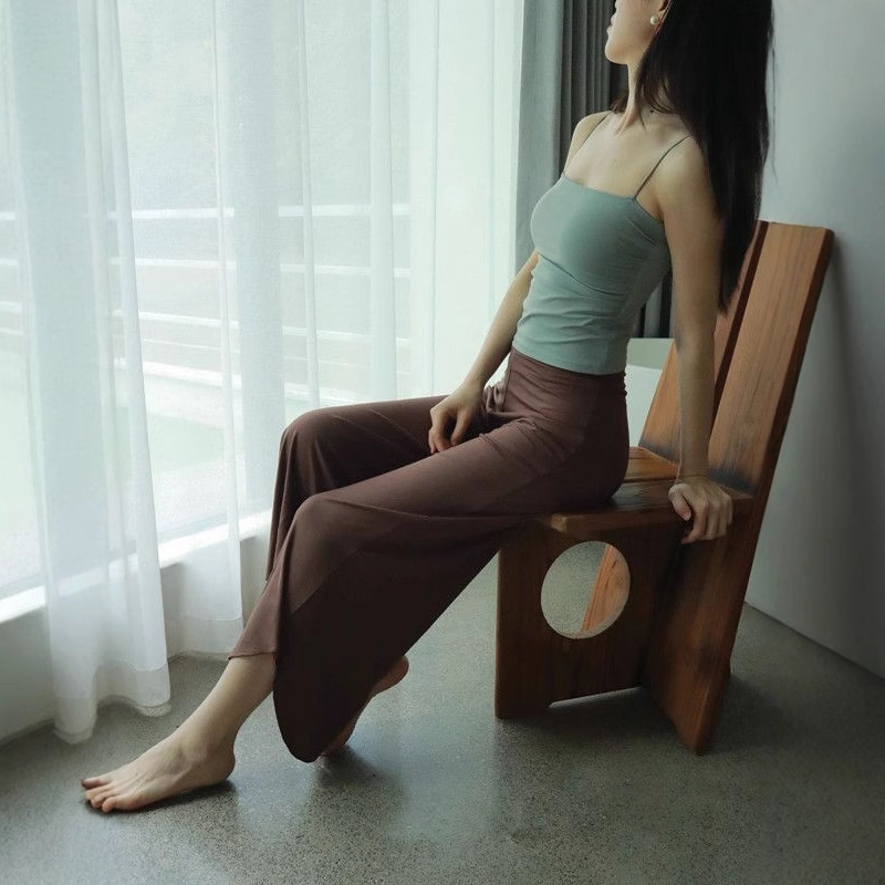 Lightweight loose yoga summer slightly flared thin casual high-waisted breathable white cloud pants for women