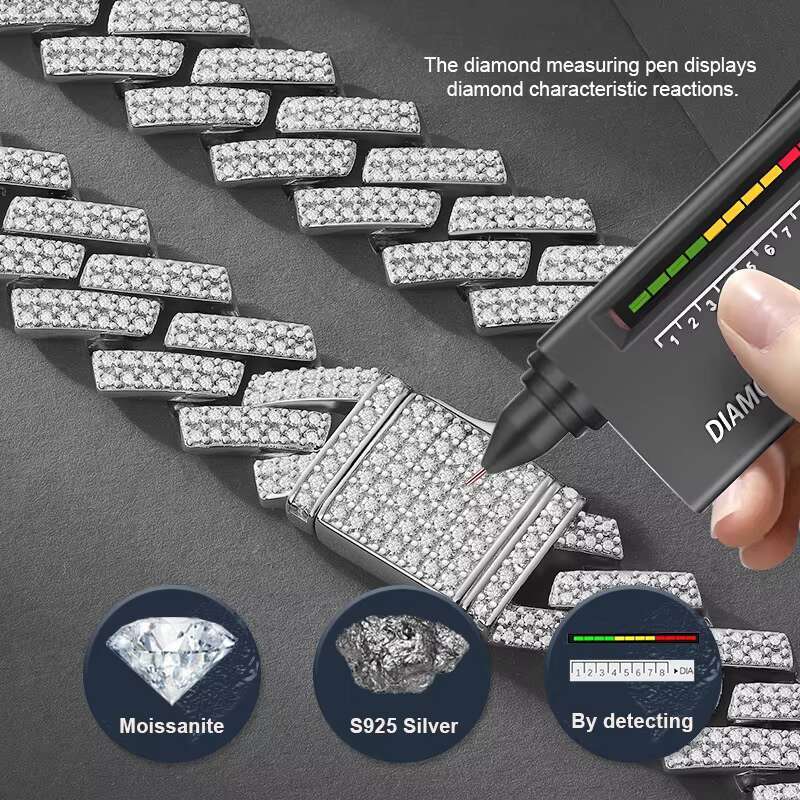 8MM 10MM 14MM Moissanite Bracelet Cuban Link Chain 925 Silver White Gold Plated Iced Out Hip Hop Jewelry Bracelets for Men Women