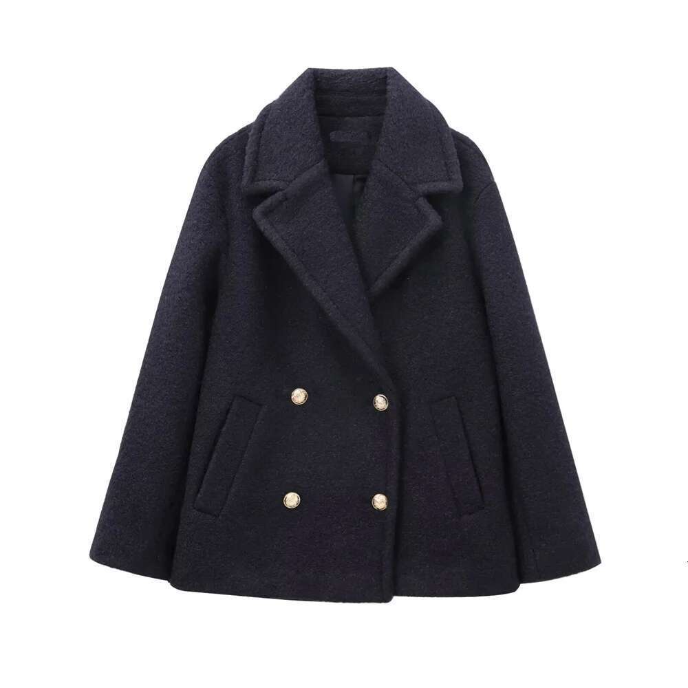 RARF Autumn New Women's European and American Style French Design Fashion Pearl Leather Double breasted Coat