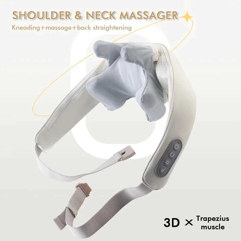 Neck And Shoulder Massager Wireless Shoulder And Back Kneading Massage Shawl Heating Trapezius Neck Cervical MassagerW250512