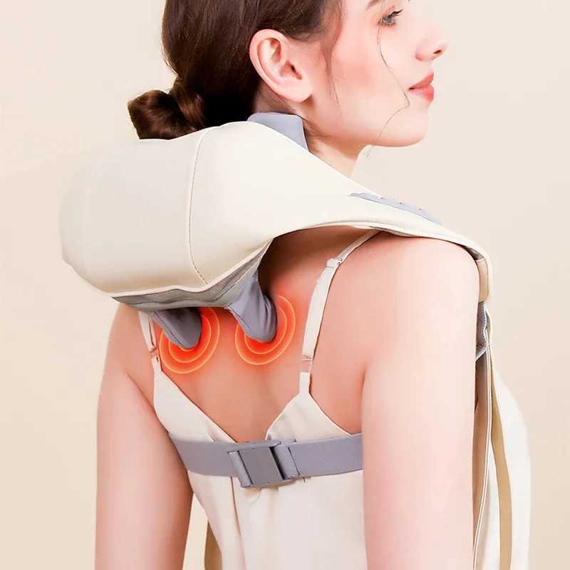 Shiatsu Neck And Shoulder Massager Shawl Kneading Spine Back Muscle Relaxer for Car Home Use Trapezius Neck and Shoulder MassageW250512