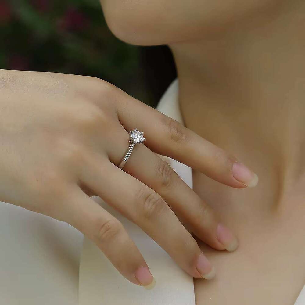 Eternal elegance: Moissanite card ring in the style of a pure silver cathedral