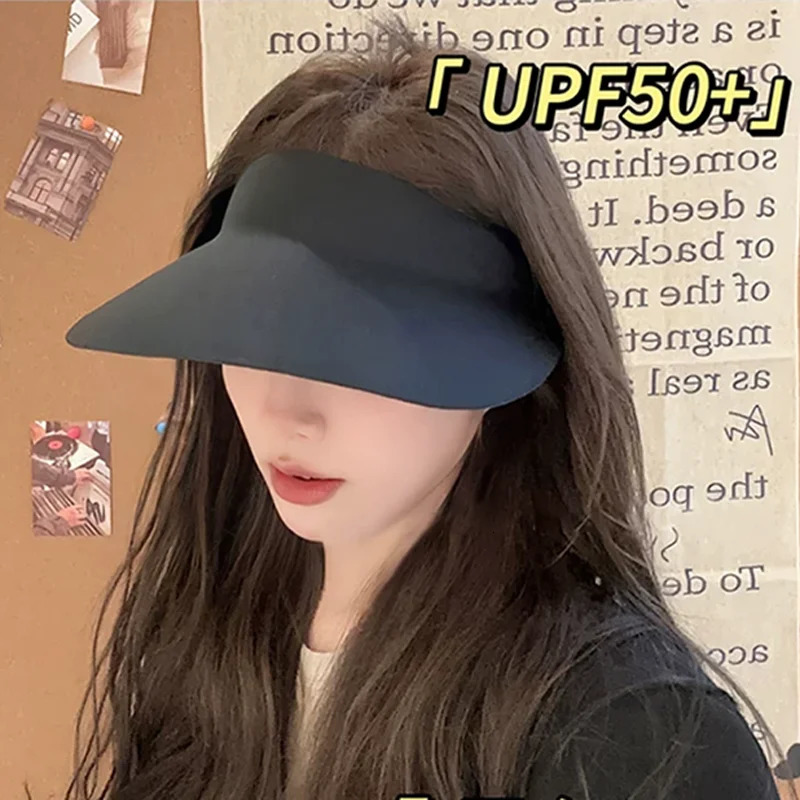 Unmarked integrated sunscreen hat for women UV resistant foldable empty top summer shading lightweight outdoor sun 250512