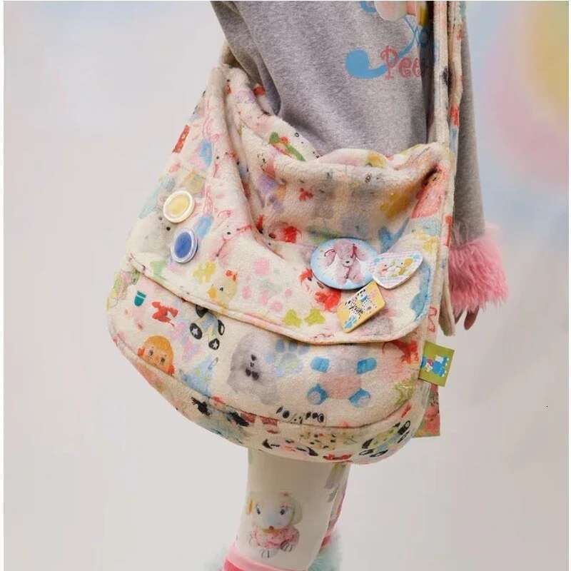 Y2k Shoulder 2023 New Fashion Korean Sweet Fleece Handbag Pures And Crossbody Girls Women Bag All-Match Lovely