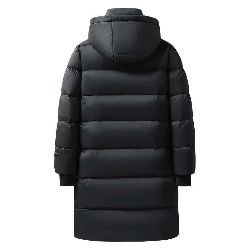 Winter New Warm Thick Long Down Coat Mens Hooded Waterproof Black Gold Puffer Jacket Men Casual Windproof Parkas Male Designer