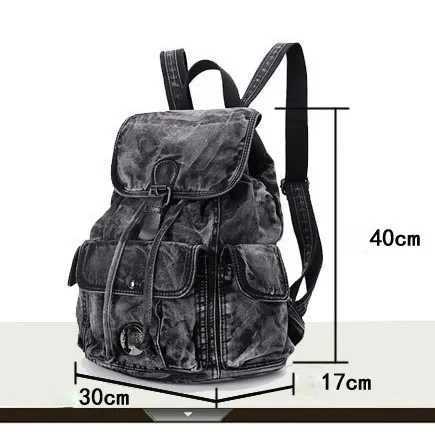 Fashion Casual Denim Women Backpack Large Capacity Jean Bag Teenage s School Shoulder Bag Female Backpack Z250512