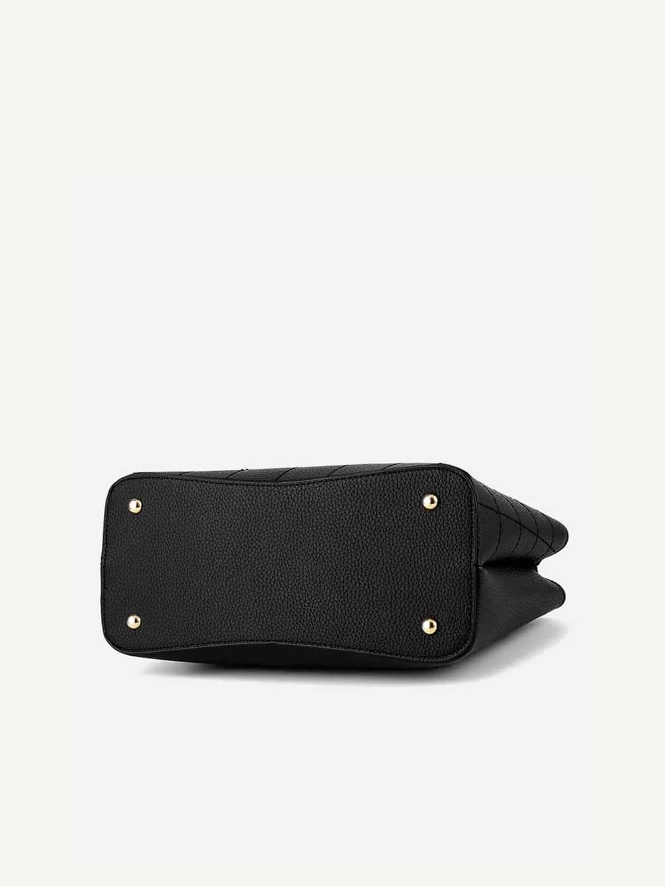 Fashionable embroidered thread large capacity handbag simple casual commuting crossbody bagW250512