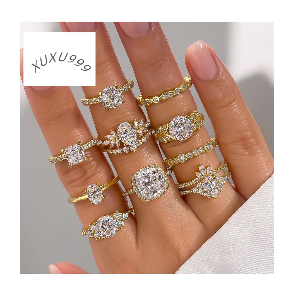 Fine Bijoux Bague Emerald Cut Moissanite Diamond Woman Engagement 925 Silver 18K Gold Rings Custom Jewellery Manufacturer