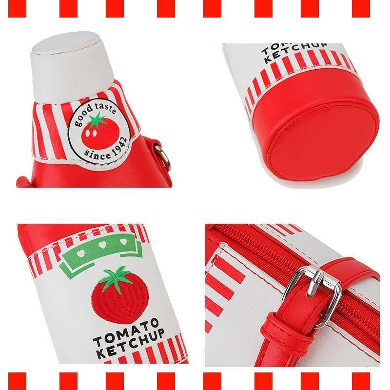 Fun Tomato Ketchup Bottle Design Ladies Shoulder For Girl Novelty Chain Party Purse Bag Women Daily Handbag Cute Red Clutch