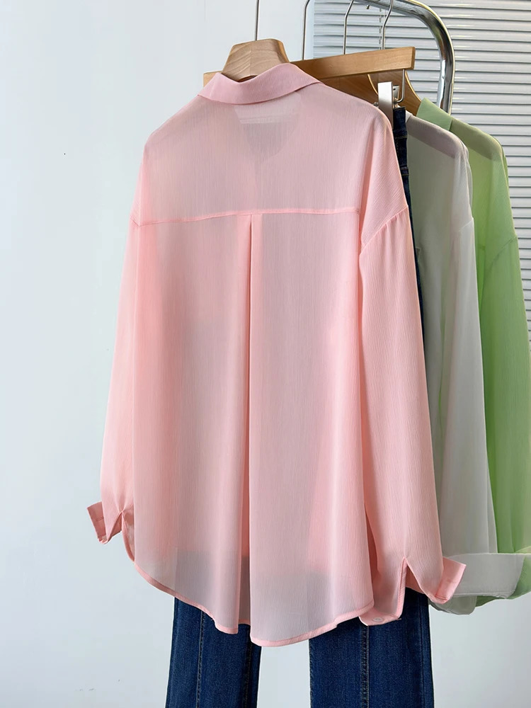 Plus Size Shirt Women Autumn Arrivals Long Sleeve Chiffon Blouses Korean Style Chic Fashion Shirts Tops 250515