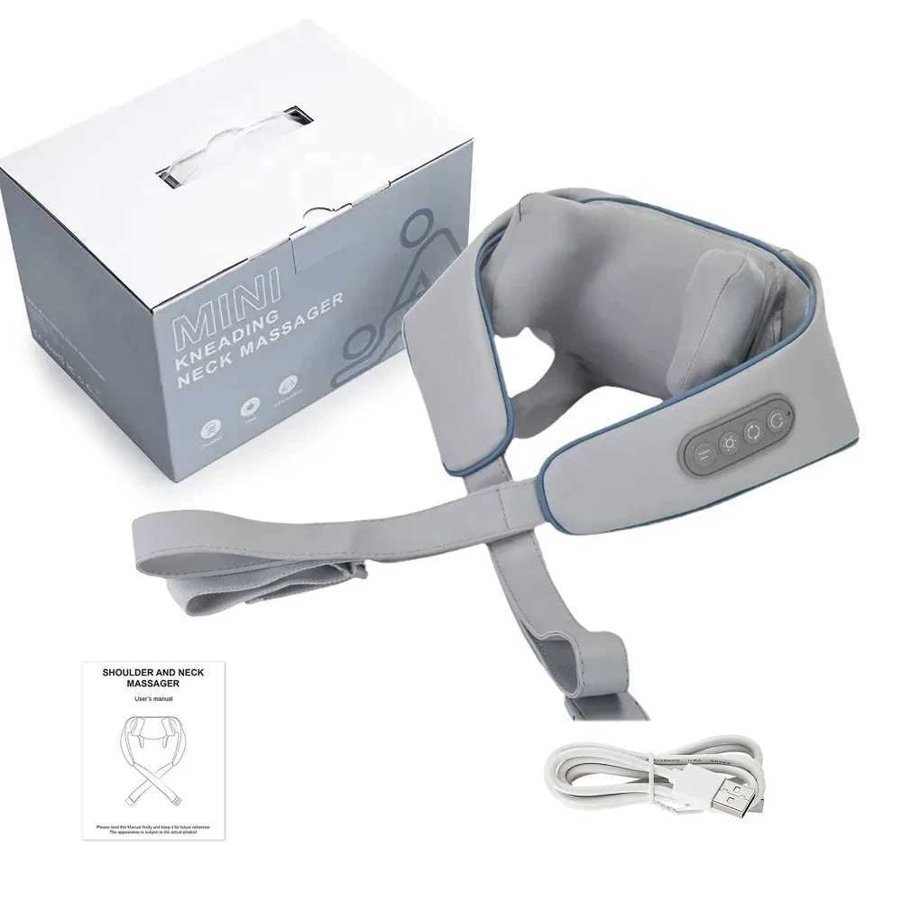 Neck And Shoulder Massager Wireless Shoulder And Back Kneading Massage Shawl Heating Trapezius Neck Cervical MassagerW250512