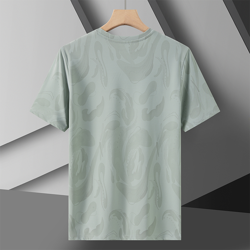 Summer ice silk quick drying short sleeved T-shirt for men, loose oversized casual T-shirt