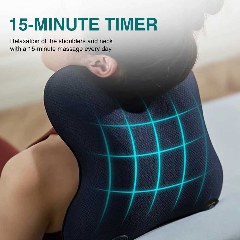 Back Massage Pillow with Heat Cordless Neck Massagers for Relax Deep Tissue Shiatsu Massagers for Full Body messageW250512