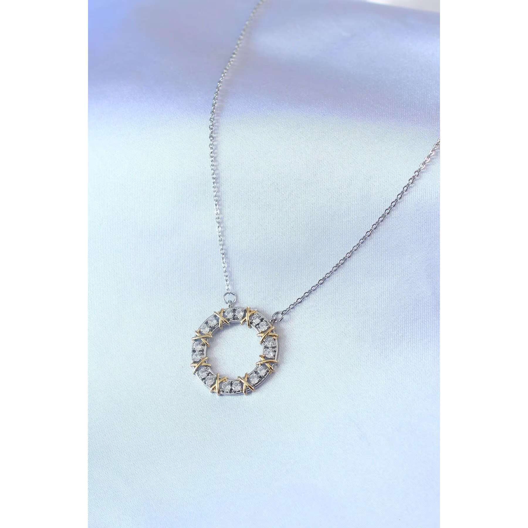 316L steel sier zircon detail Xoxo women's necklace TJ-BKO7459