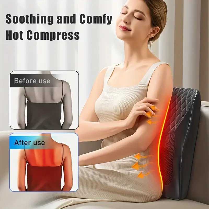 1pc Back Neck Massage Pillow Heating Electric Cervical Multifunctional Body Massager Waist Back Shoulder Shiatsu KneadedW250512