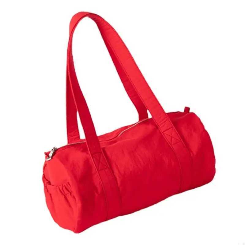 Fashion Nylon Cylinder Handbag Multipurpose Commuters Student Shoulder Bag with Zippers Casual Underarm Purse for LadiesW250512