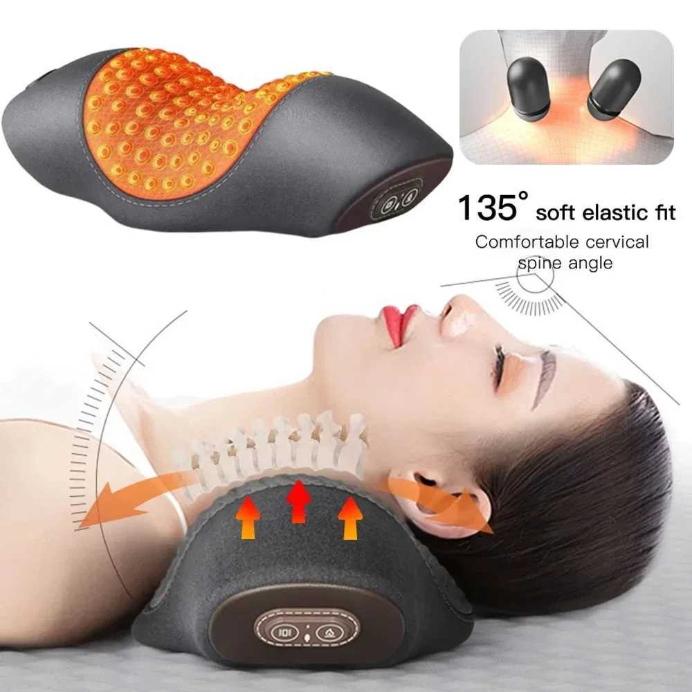 Electric Massage Pillow Heating Vibration Neck Massage Relieves Muscle Tension Protect Cervical Spine Help Solve Sleep ProblemsW250512