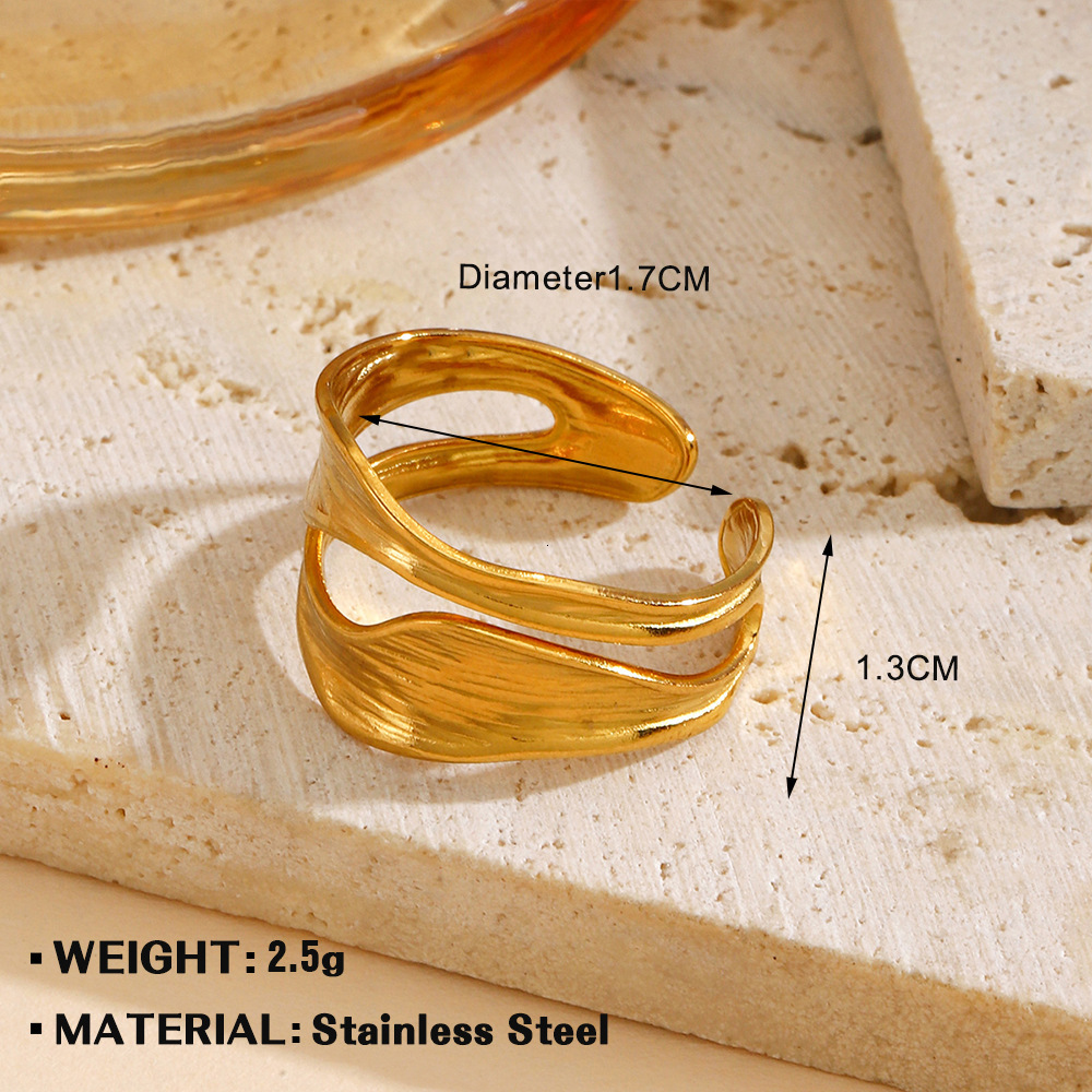 Popular Stainless Steel Simple Star Moon Open Personalized Hip Hop Geometric Circular Ring