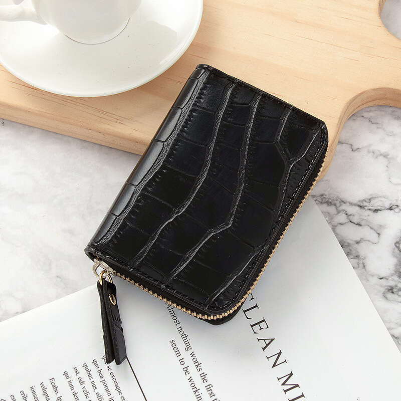 New Women's Mini Korean Edition Crocodile Pattern functional Anti demagnetization Multi Position Driver's License Bank Card Bag
