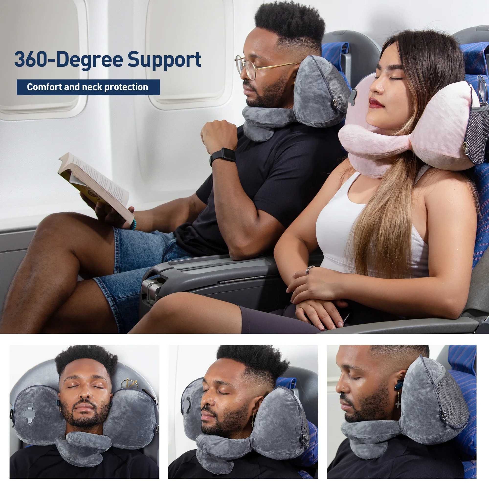 Travel Pillow Inflatable Pillows Air Soft Cushion Trip Portable Innovative Products Body Back Support Foldable Blow Neck PillowW250512