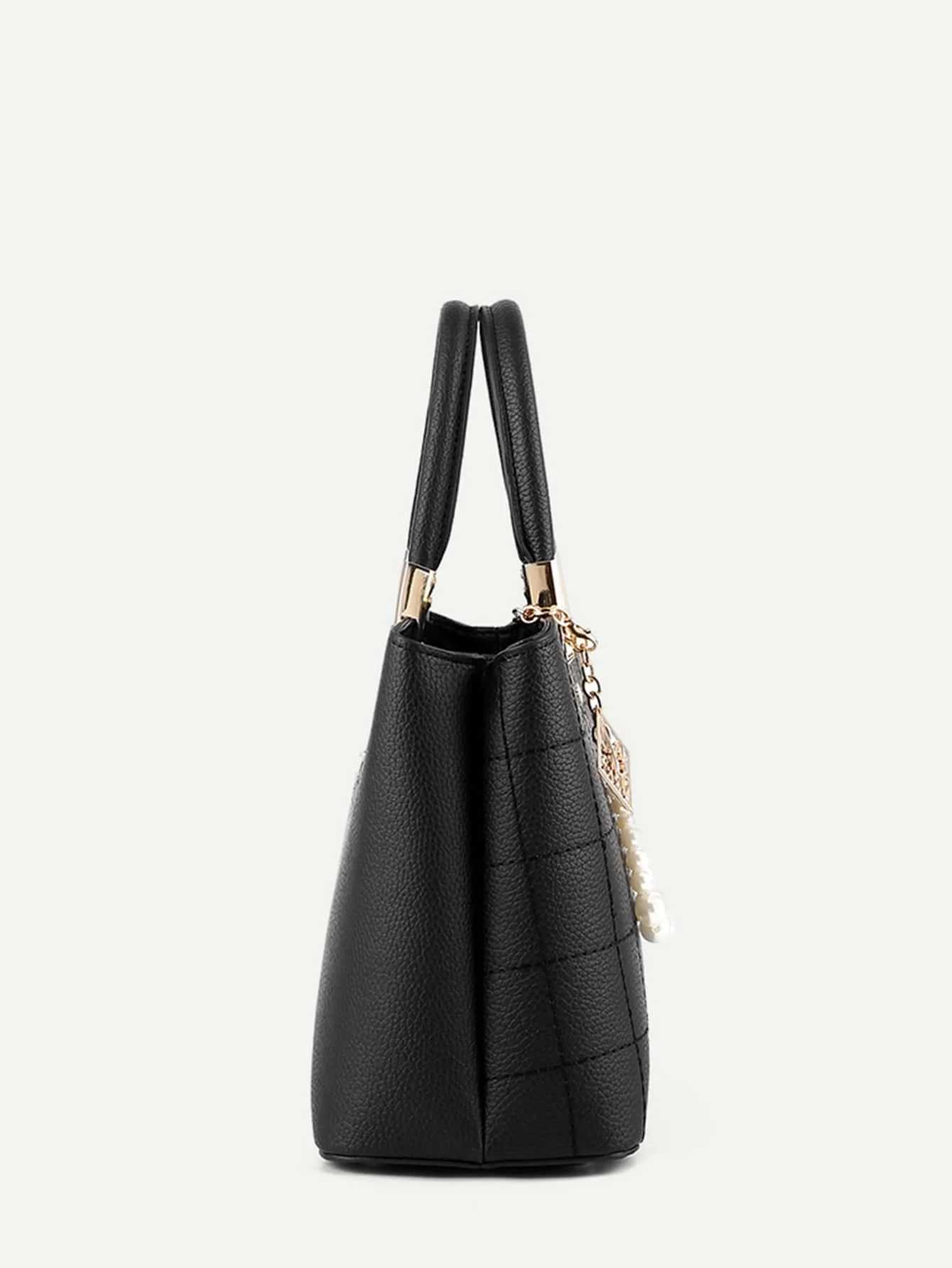 Fashionable embroidered thread large capacity handbag simple casual commuting crossbody bagW250512