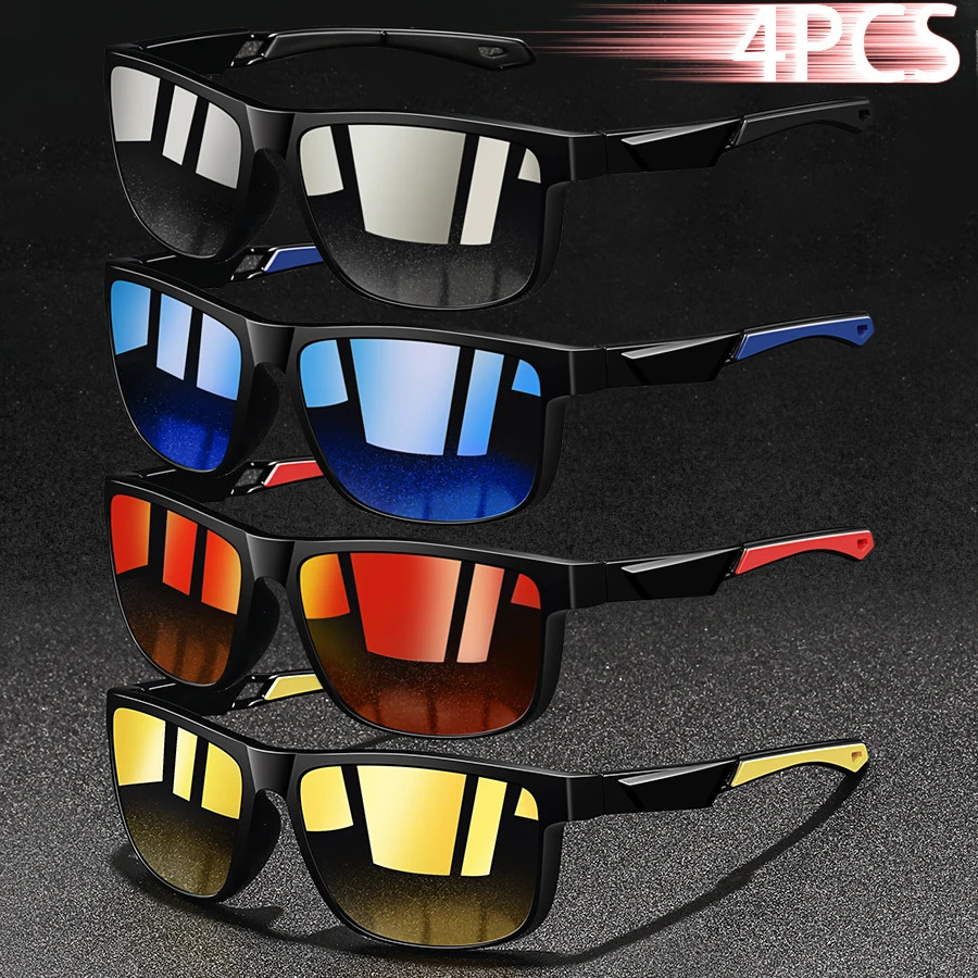4Pieces Fashion Vintage Square Sunglasses Men Women Driving Man y ner Sun Glasses AntiGlare Retro Eyewear UV400 250512