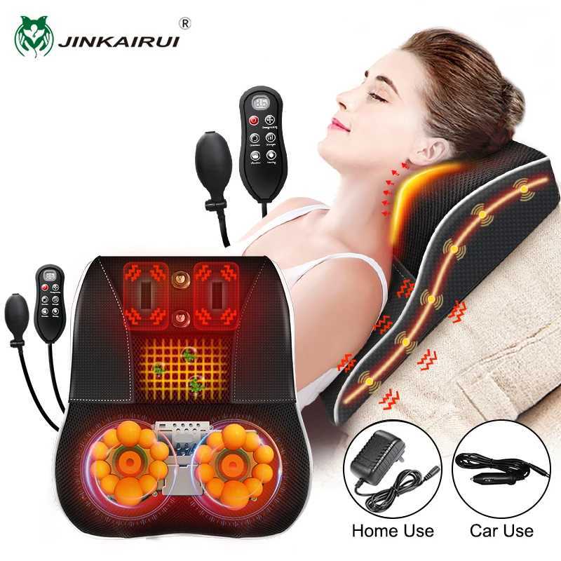 Electric Cervical Orthopedic Pillow Shiatsu Head Cervical Ttraction Body Back Waist Massager Car With Heating Vibrating MassageW250512