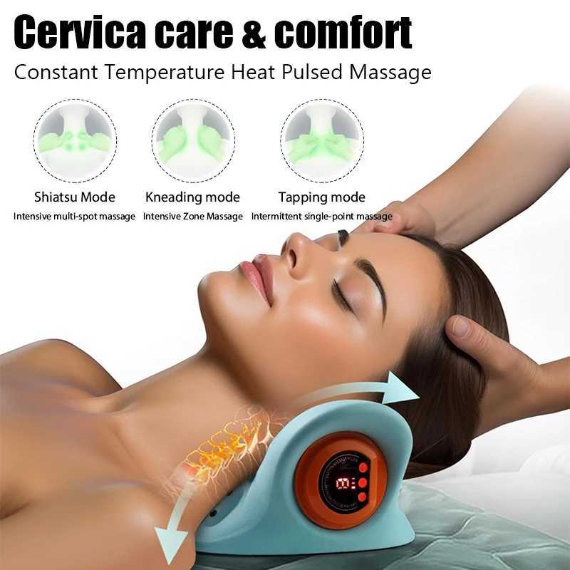 Electric Cervical Massager Neck Stretcher Pulse Vibration Massage Pillow Heated Neck Correction Traction Support Pain healthcareW250512
