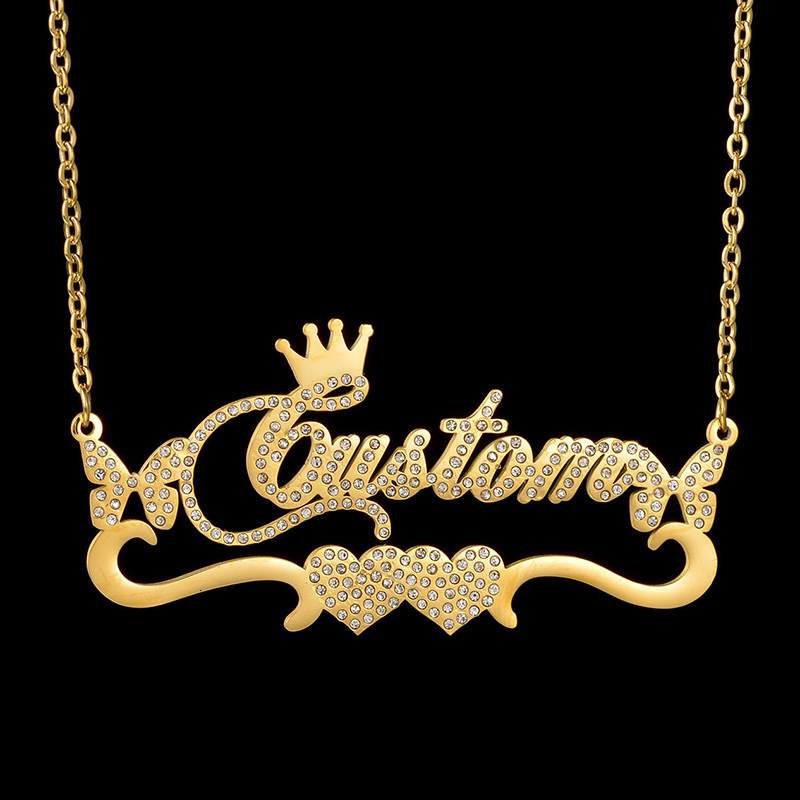 Custom necklace custom English name necklace HIPHOP alphanumeric full diamond micro inlaid pendant