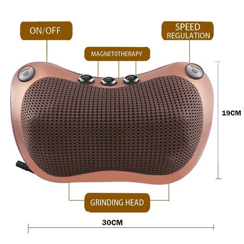 AA20-Back Neck Shoulder Massage Pillow Electric Roller Massager Intelligent U-Shaped Kneader Strong Neck Protection US PlugW250512