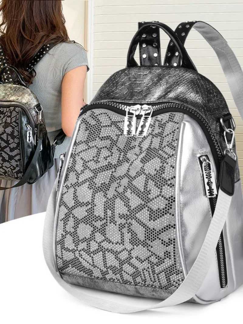 Fashion Large Capacity Commuter Womens Backpack s Leisure Travel Storage Bag Soft Leather Waterproof Korean Style Shoulder Z250512