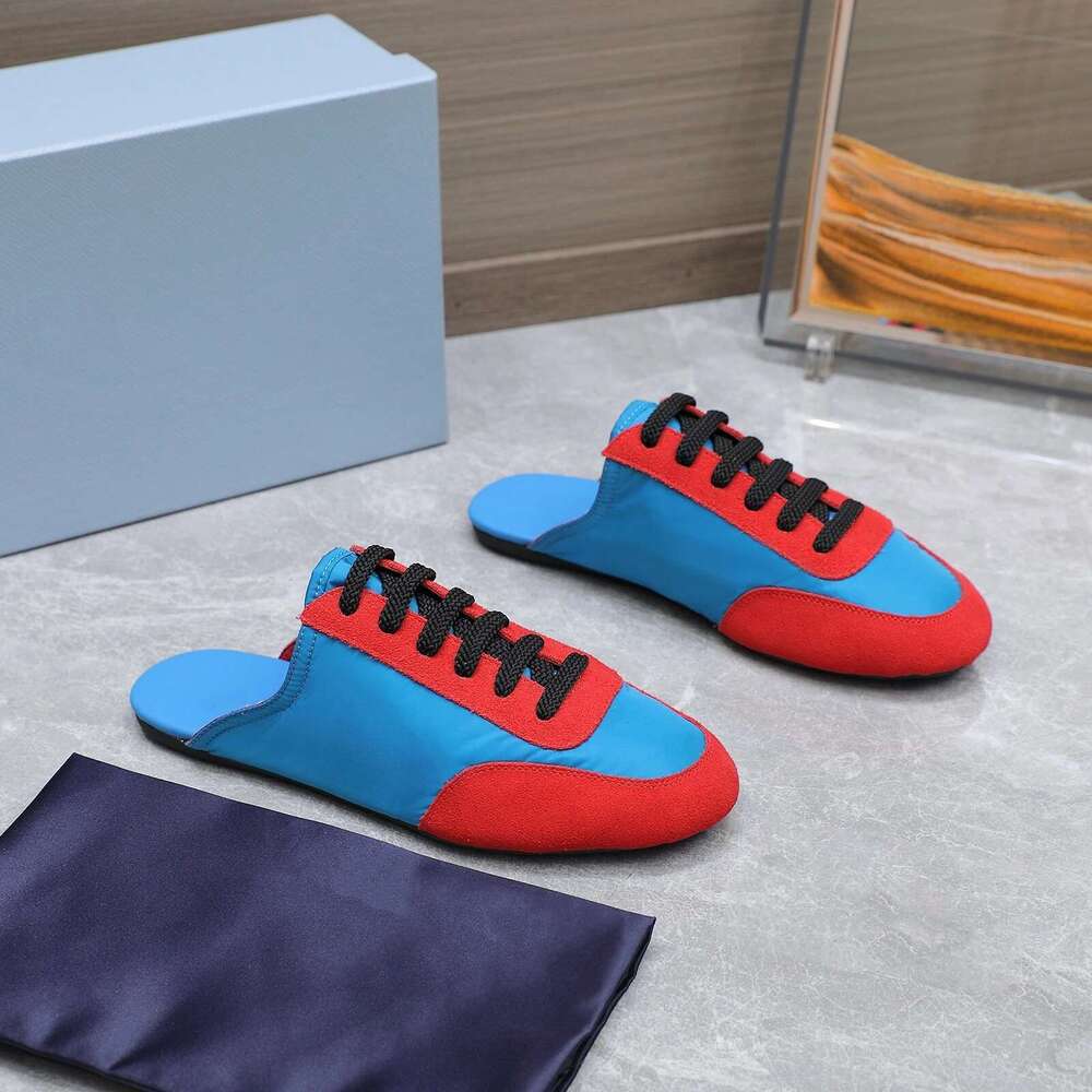 New Women Size35-45 Natural Cow Suede Couple Mules Mixed Colors Slippers Sports Flats Designer Shoes Zapatillas De Mujer