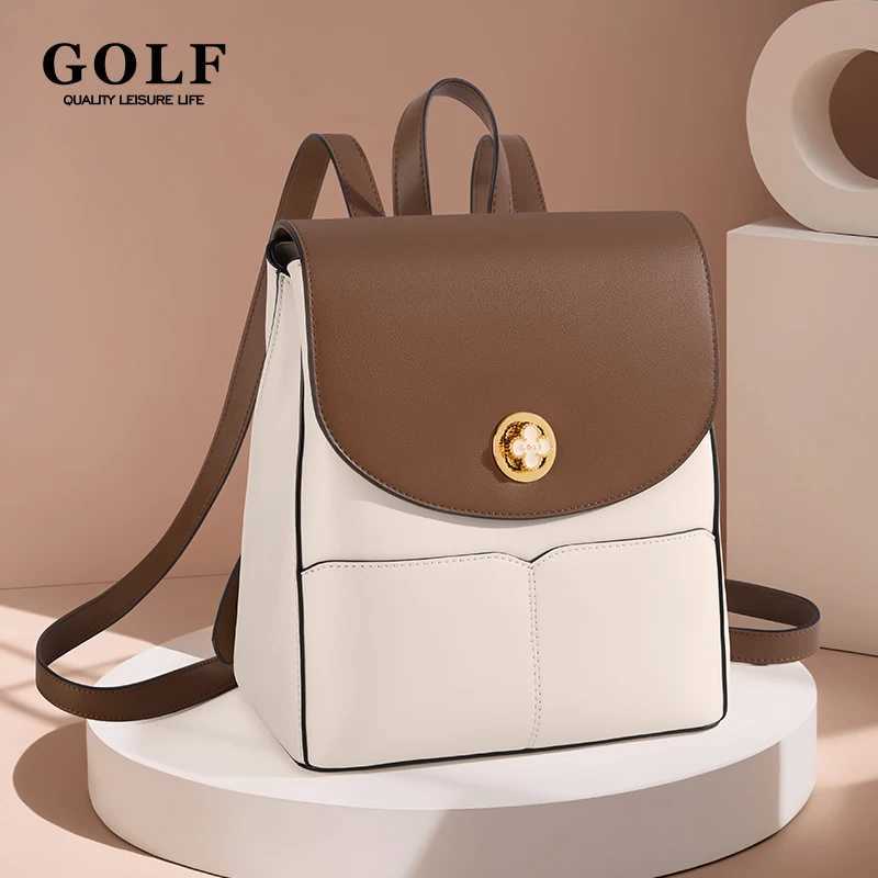 GOLF Women Leather Backpack Small Backpacks Woman Elegant Back Pack Purse Fashion Mini Female Bags Multi Compartment Anti Theft Z250512