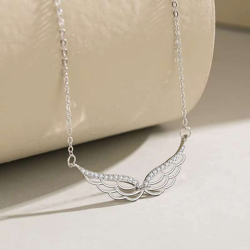 Women's boutique jewelry sier classic elegant angel wings wedding engagement fashion necklace