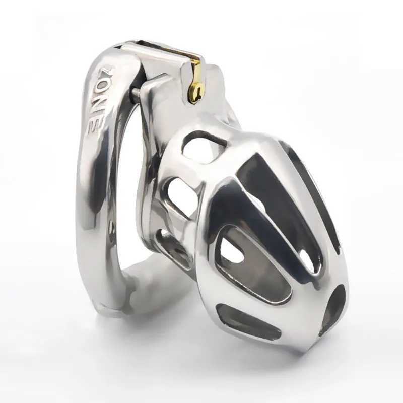 BLACKOUT 2020 New Metal Openable Ring Design Male Chastity Device Penis Ring Vent Hole Cock Cage Sex Toys W250512