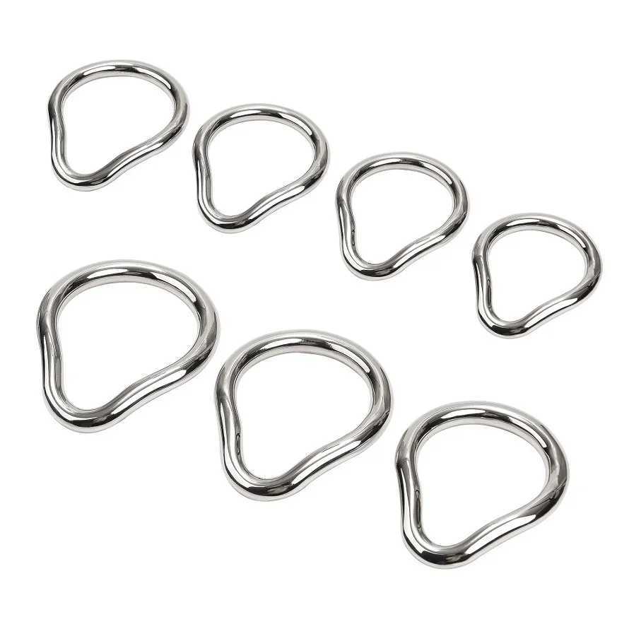 Stainless Steel Penis Lock Cock Ring Set Man Metal Small Large Delay Ejaculation Penis Ring Ball Stretcher Erection Male Sex Toy W250512