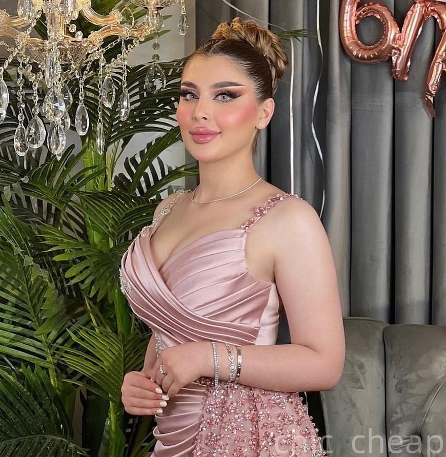 Blush Pink Mermaid Plus Size Prom Dresses 2025 Lace Beaded Satin Organza Evening Formal Party Second Birthday Engagement Gowns Dress For Special Occas