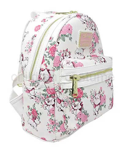 Disney The Aristocats Marie Floral Allover-Print Mini Backpack Villains Scene Maleficent Sleeping Beauty Backpack Children Schoolbag W250517