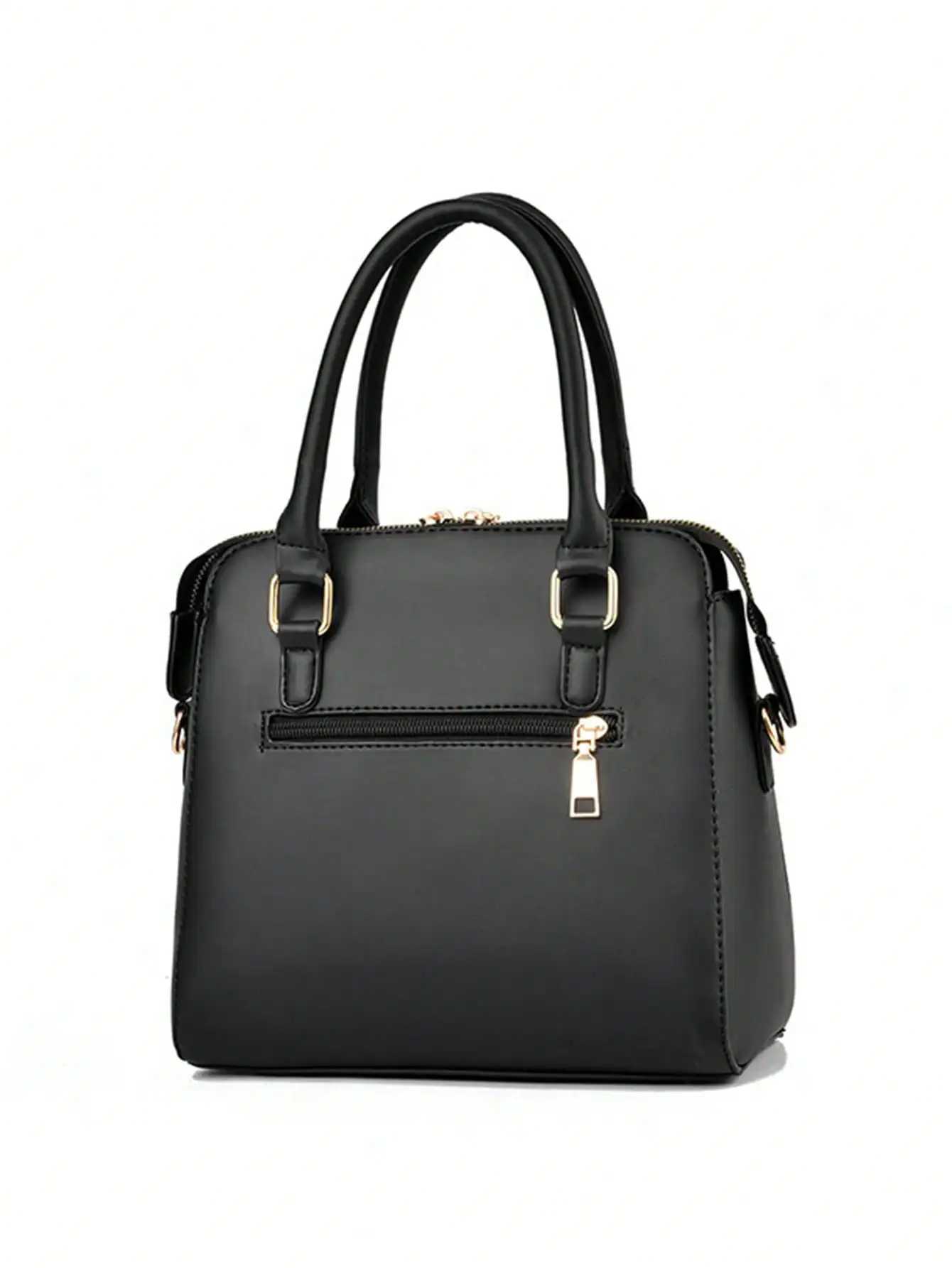 Floral detail shoulder bag fashionable zipper work large capacity handbag casual crossbody bagW250512