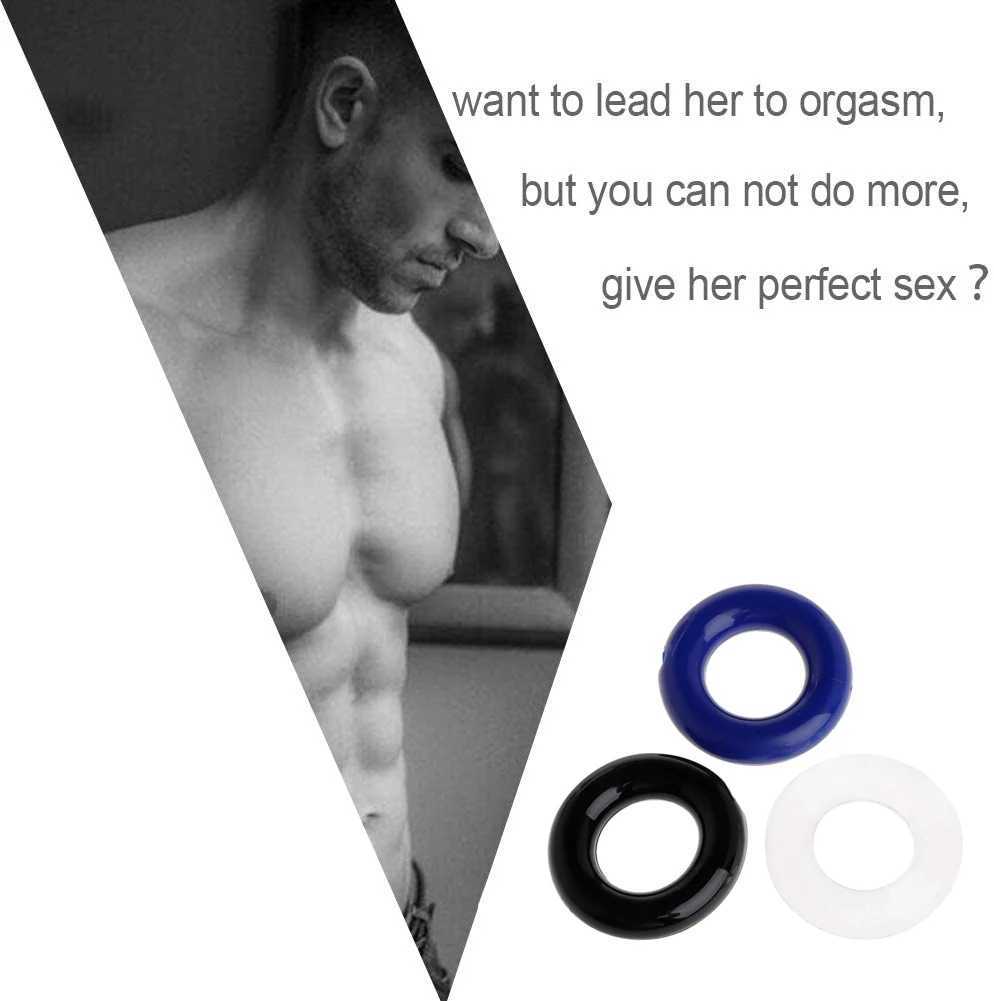 3pcs Male Penis Cock Ring Delay Ejaculation Scrotal Binding Ball Stretcher Penis Enlargement Silicone Cockring Sex Toy For Men W250512