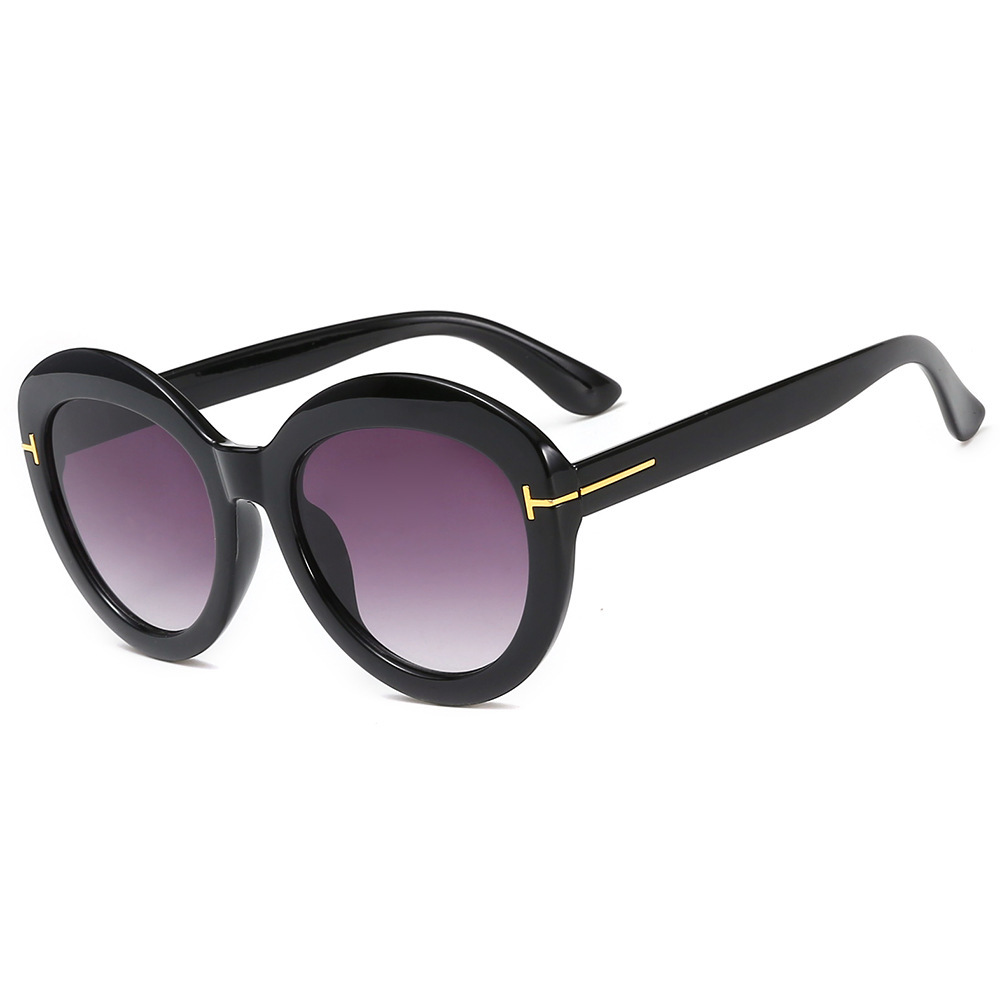 Sunglasses Fashion Brand Women Designer Vintage Round T Sun Glasses Female Eyewear Gradient Frame Shades Men Oculos