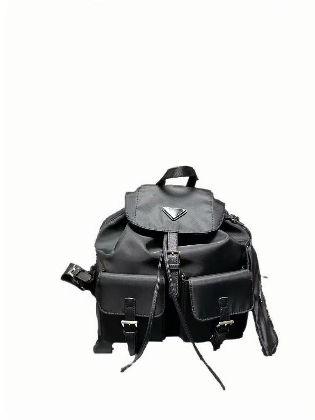New backpack made of recycled nylon, used backpack with parachute drawstring, waterproof and versatile casual backpack