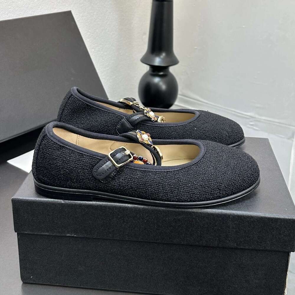 Women Size35-41 Genuine Leather Ballet Flats Mary Janes Round Toe Buckle Strap Lovely Designer Shoes Zapatillas De Mujer
