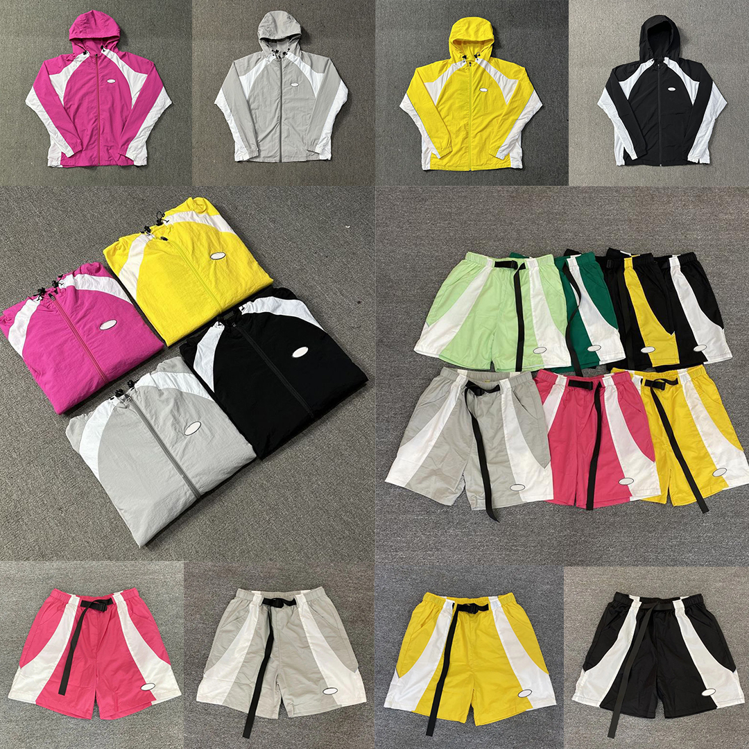 Designer Mens Shorts Stylish Contrast Colors Jacket Elastic Waist Pants Summer Breathable Quick Drying Sportswear