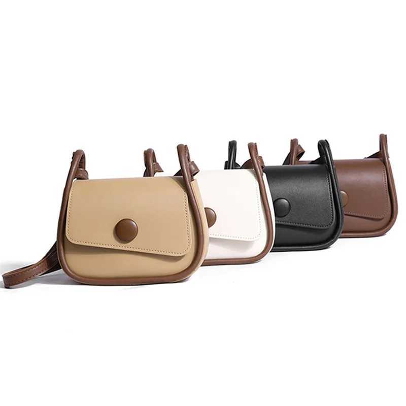 Trendy Saddle Shoulder Bag Women PU Leather Crossbody Bag Solid Color Flap Messenger Bag Fashion Handbags PouchW250512