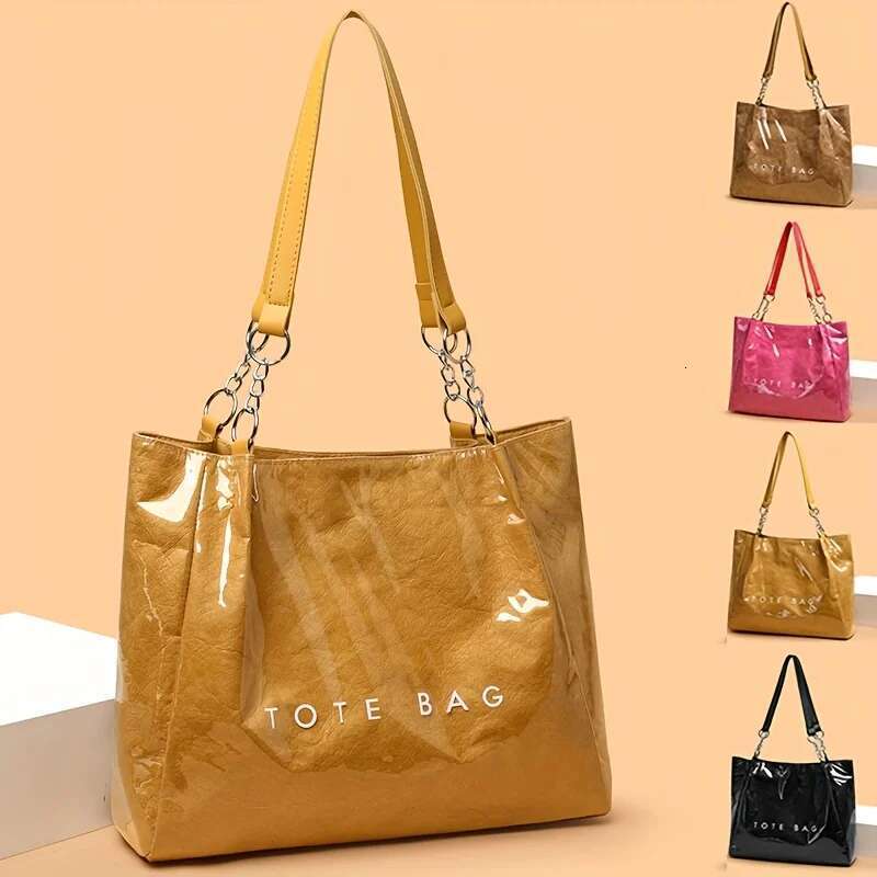 Tote shoulder European and American cross-border hot-selling letter transparent handbag travel outdoor beach bag