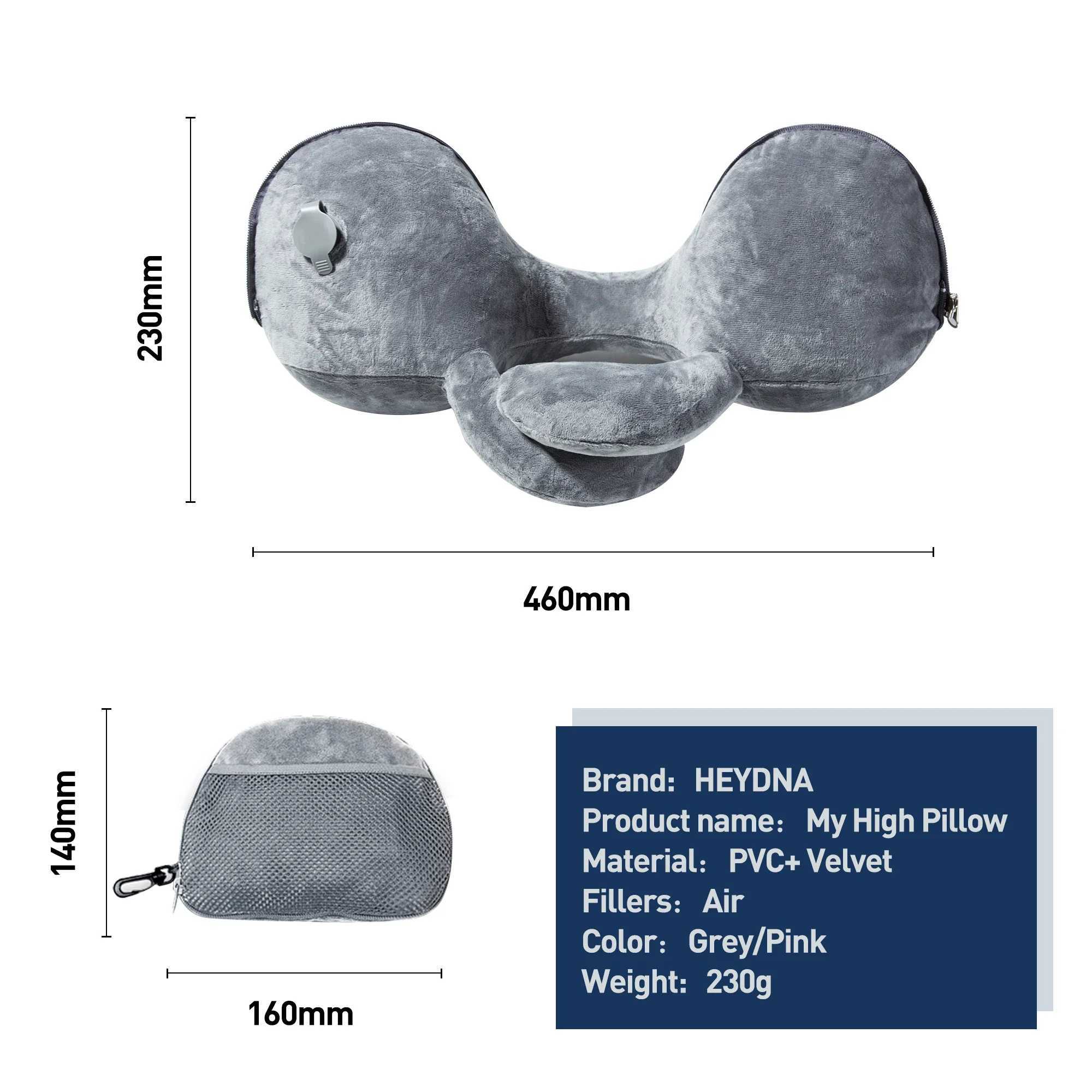 Travel Pillow Inflatable Pillows Air Soft Cushion Trip Portable Innovative Products Body Back Support Foldable Blow Neck PillowW250512