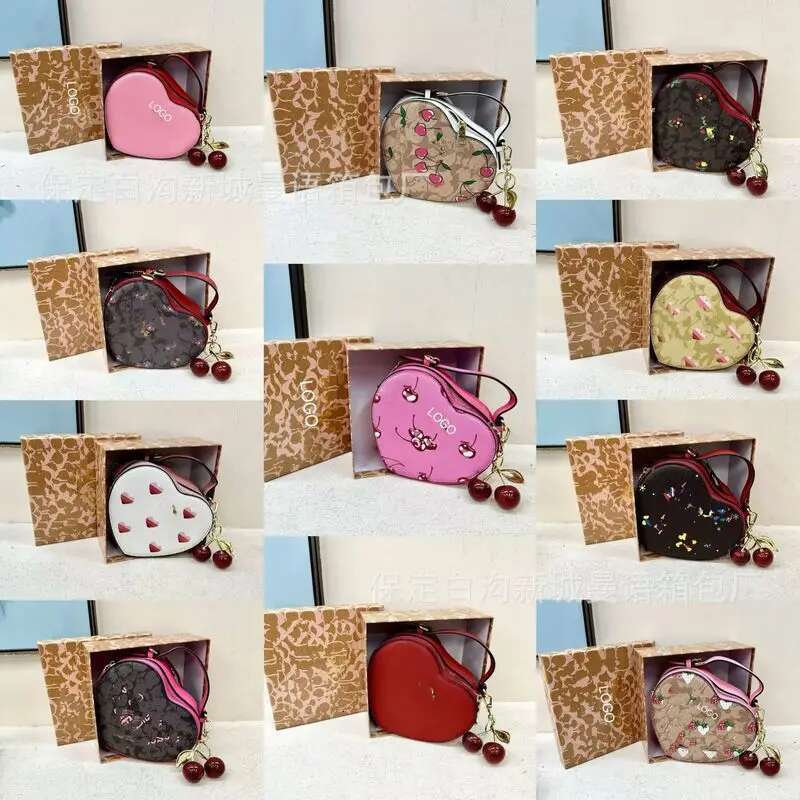 Colorful Heart-Shaped Personalized Pattern Popular Versatile Single Shoulder Crossbody Bag Birthday Gift
